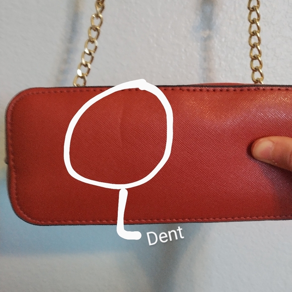 Steve Madden Faux Leather Crossbody Purse Bag Handbad with Gold Chain Strap - Picture 16 of 16